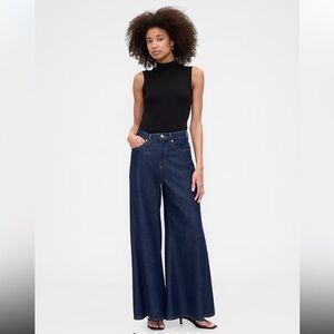 Gap Factory High Rise SuperLight Palazzo Jeans. 30 short. Dark wash. NWT.